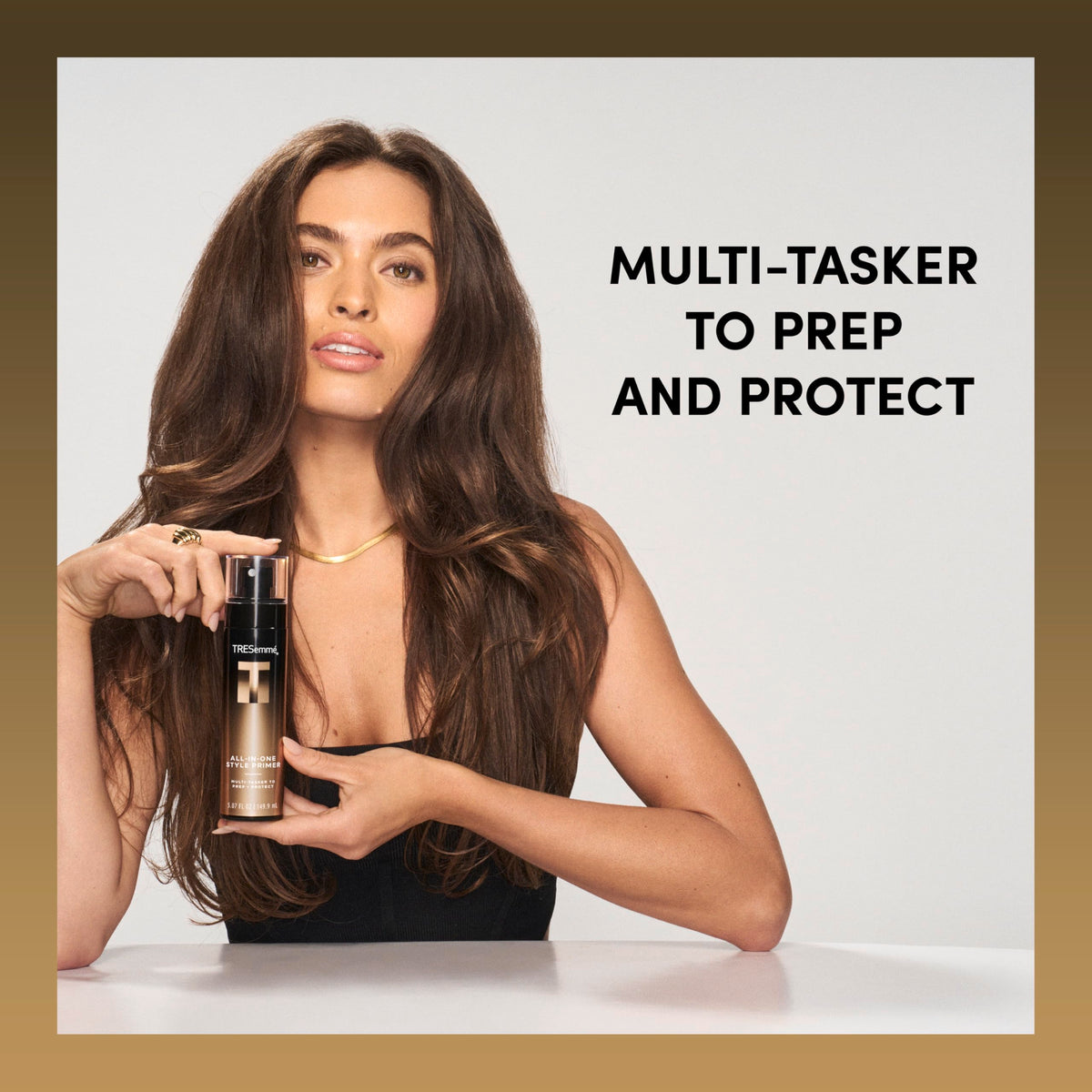 TRESemmé primer before and after detangling showing smoother hair and less breakage benefit