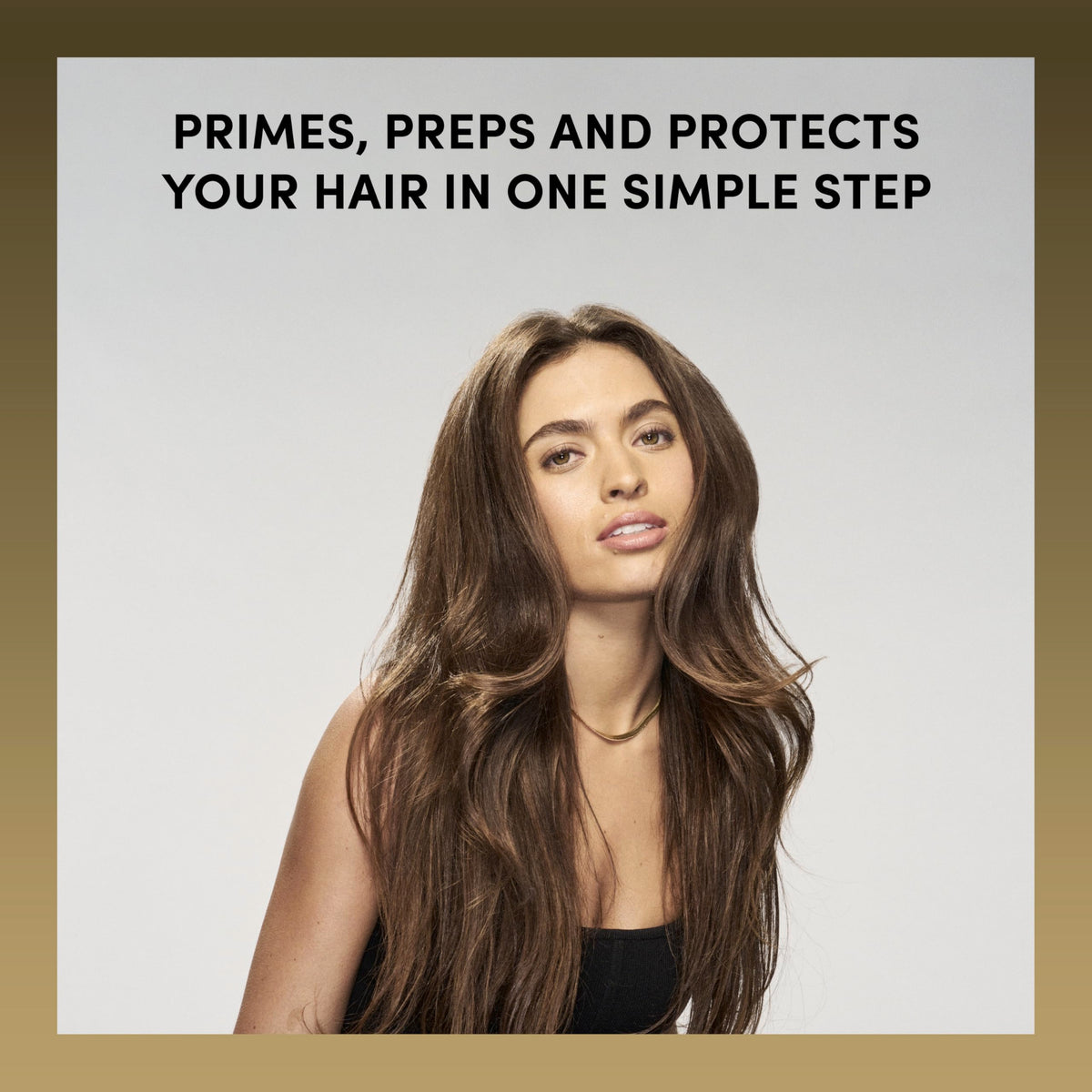 TRESemmé primer texture on hair strand showing smooth finish and reduced frizz benefit
