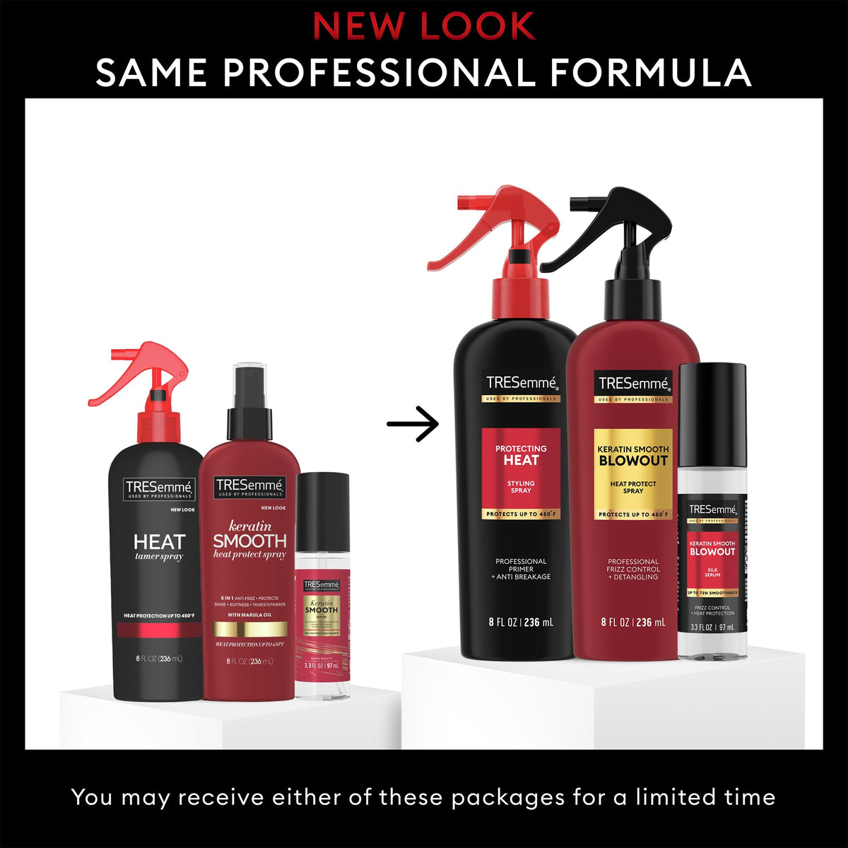 TRESemmé heat protecting spray mist in action protecting hair during styling