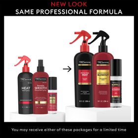 TRESemmé heat protecting spray mist in action protecting hair during styling