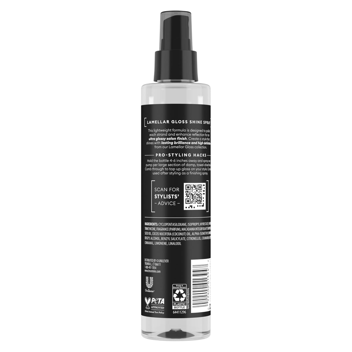 TRESemmé nozzle close-up illustrating precise mist application benefit