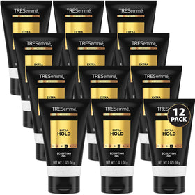TRESemmé front packaging showing travel-size gel and branding benefit of portability