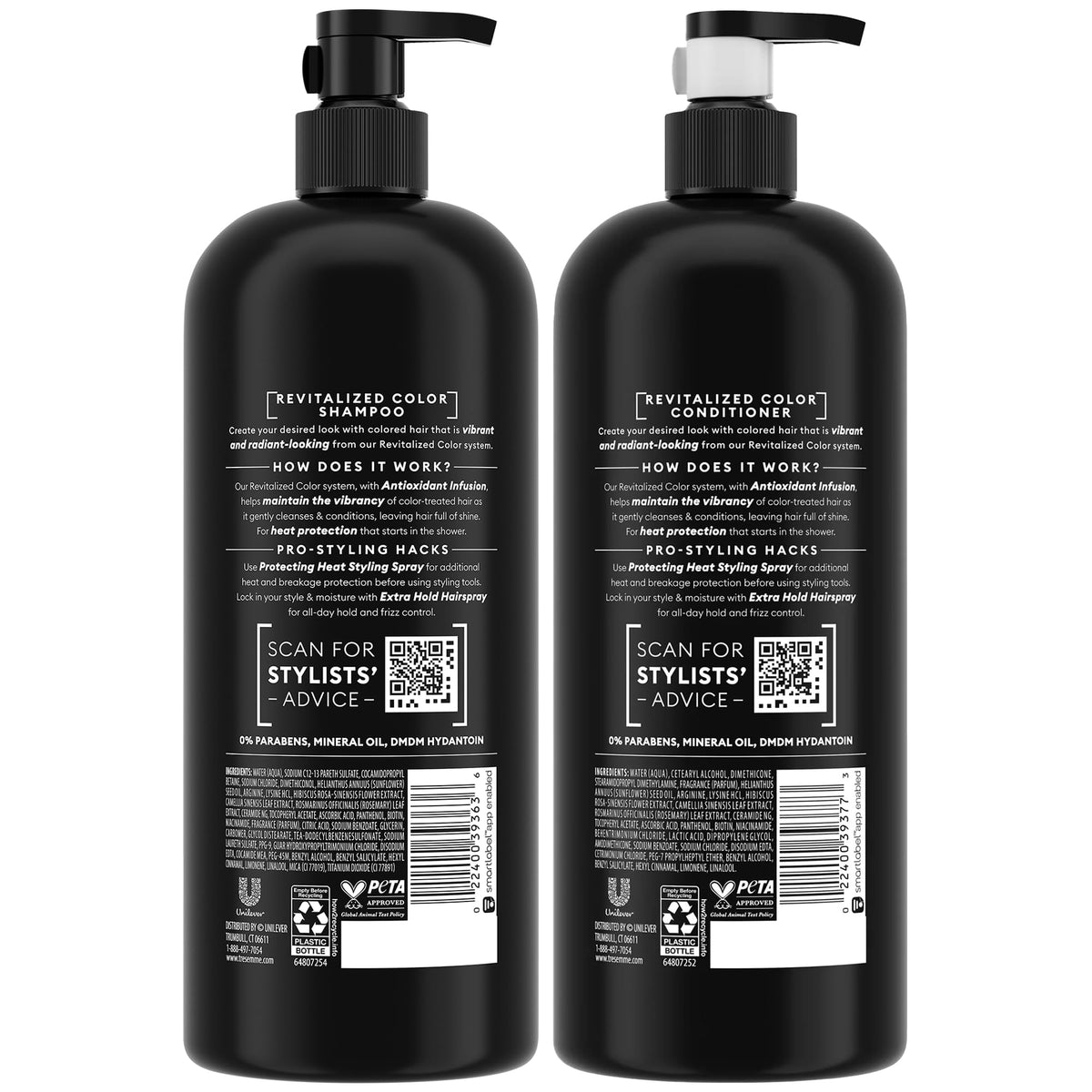 TRESemmé shampoo pump and label highlighting gentle formula
