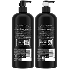 TRESemmé shampoo pump and label highlighting gentle formula