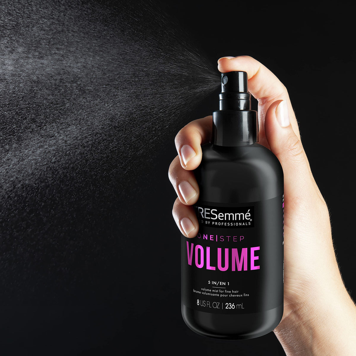 TRESemmé next to common items to show the 8 oz scale
