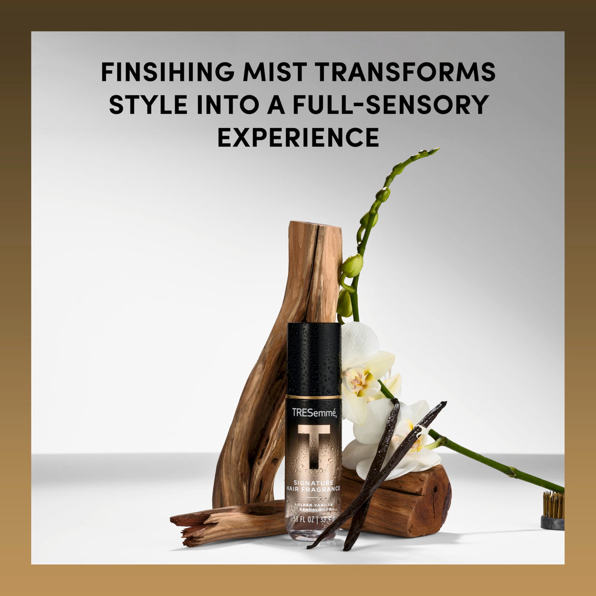TRESemmé spray mist texture visible to show lightweight coverage and non-wetting benefit