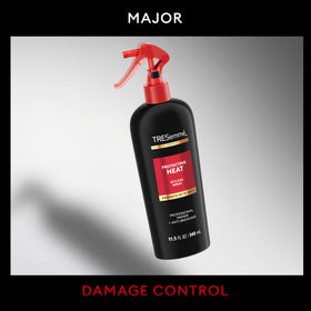 TRESemmé being applied to damp hair for heat protection benefit