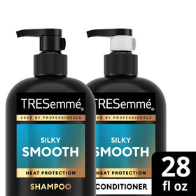TRESemmé styled hair lifestyle shot demonstrating smooth finished look