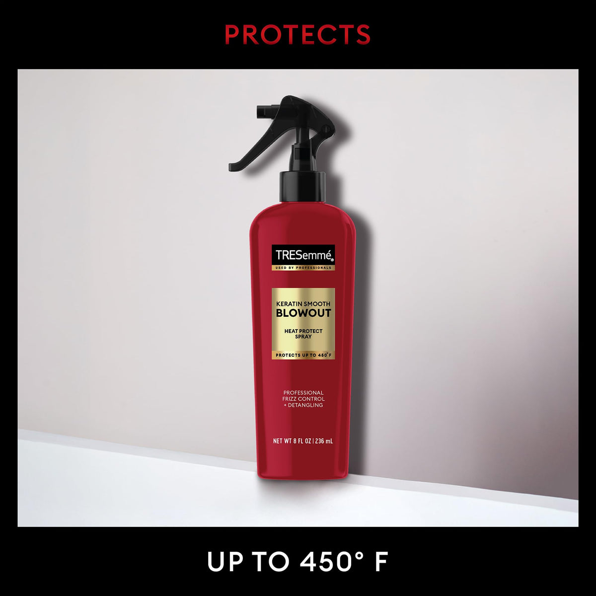 TRESemmé with round brush and dryer illustrating easier blow-dry styling benefits