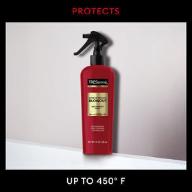 TRESemmé with round brush and dryer illustrating easier blow-dry styling benefits
