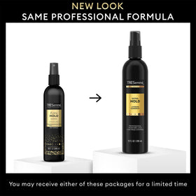 TRESemmé fine spray mist in air demonstrating even coverage and frizz control benefit