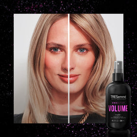 TRESemmé texture on hair strand showing soft, touchable finish