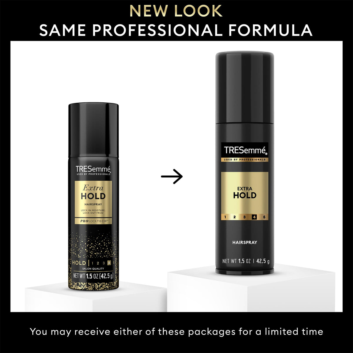 TRESemmé nozzle spraying fine mist for fast-drying, touchable hold benefit
