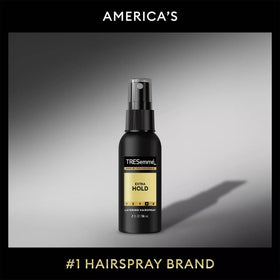 TRESemmé pack arranged on a vanity for quick touch-ups during travel
