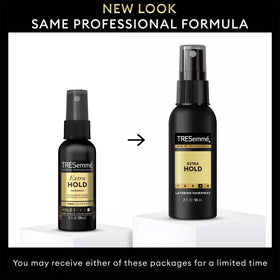 TRESemmé spray action showing fine mist for even coverage and lightweight hold