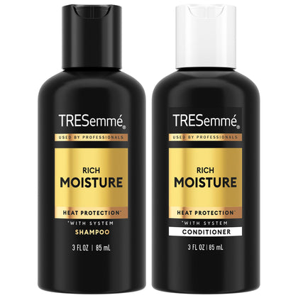 TRESemmé travel set front packaging showing compact bottles and clear labeling benefit convenience