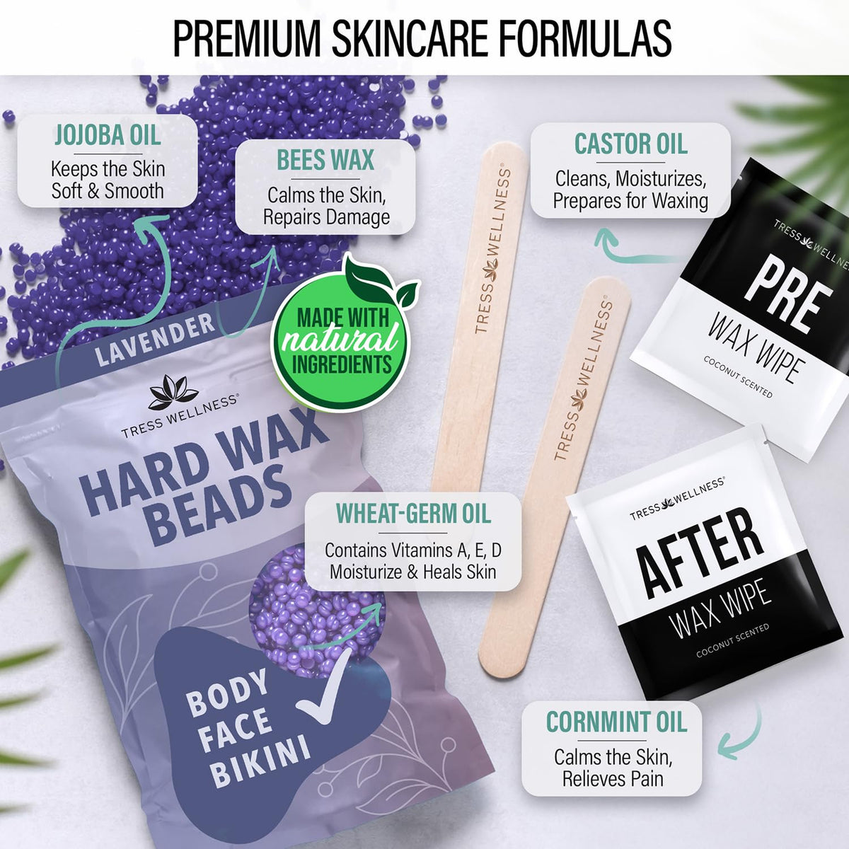Tress Wellness applicator sticks arranged for precise application across body