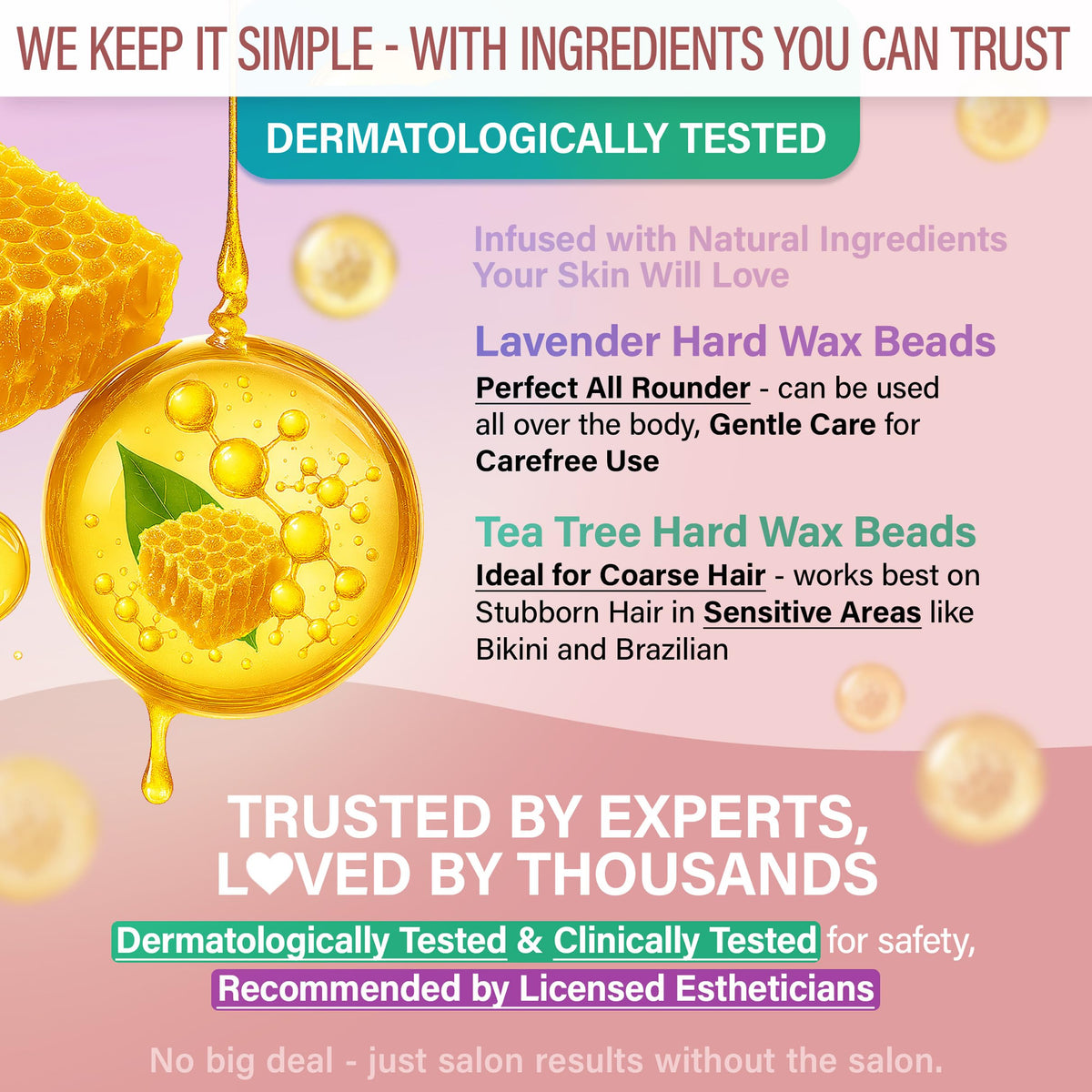 Tress Wellness applicator sticks set with large and small sticks for precise waxing control