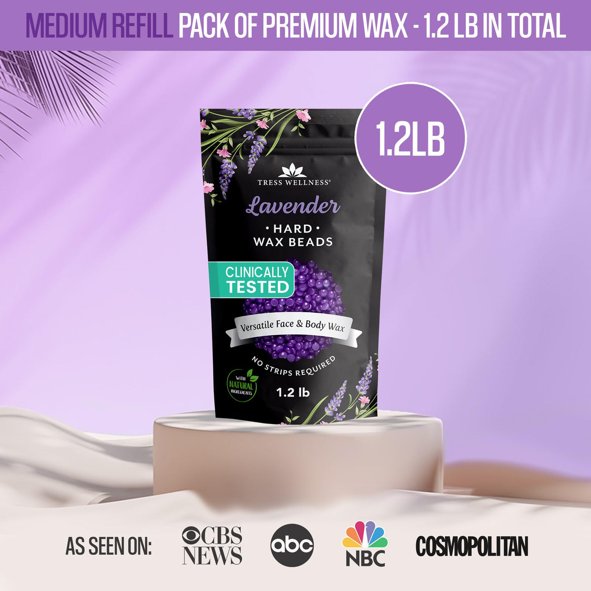 Tress Wellness close-up of wax beads texture for smooth meltability