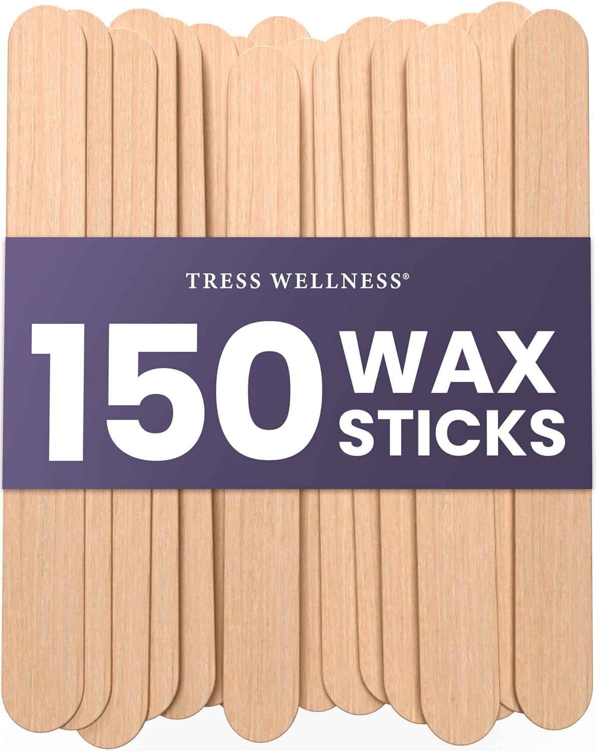 Tress Wellness front packaging showing 150-count wax sticks and product benefit