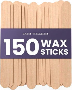 Tress Wellness front packaging showing 150-count wax sticks and product benefit