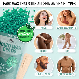 Tress Wellness hard wax beads in bowl showing smooth texture for gentle removal