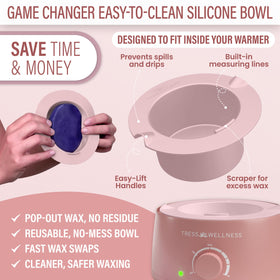 Tress Wellness lifestyle bathroom setup portraying a calming at-home waxing routine