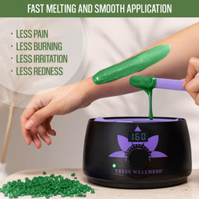 Tress Wellness spatula with beads ready to apply demonstrating simple at-home use