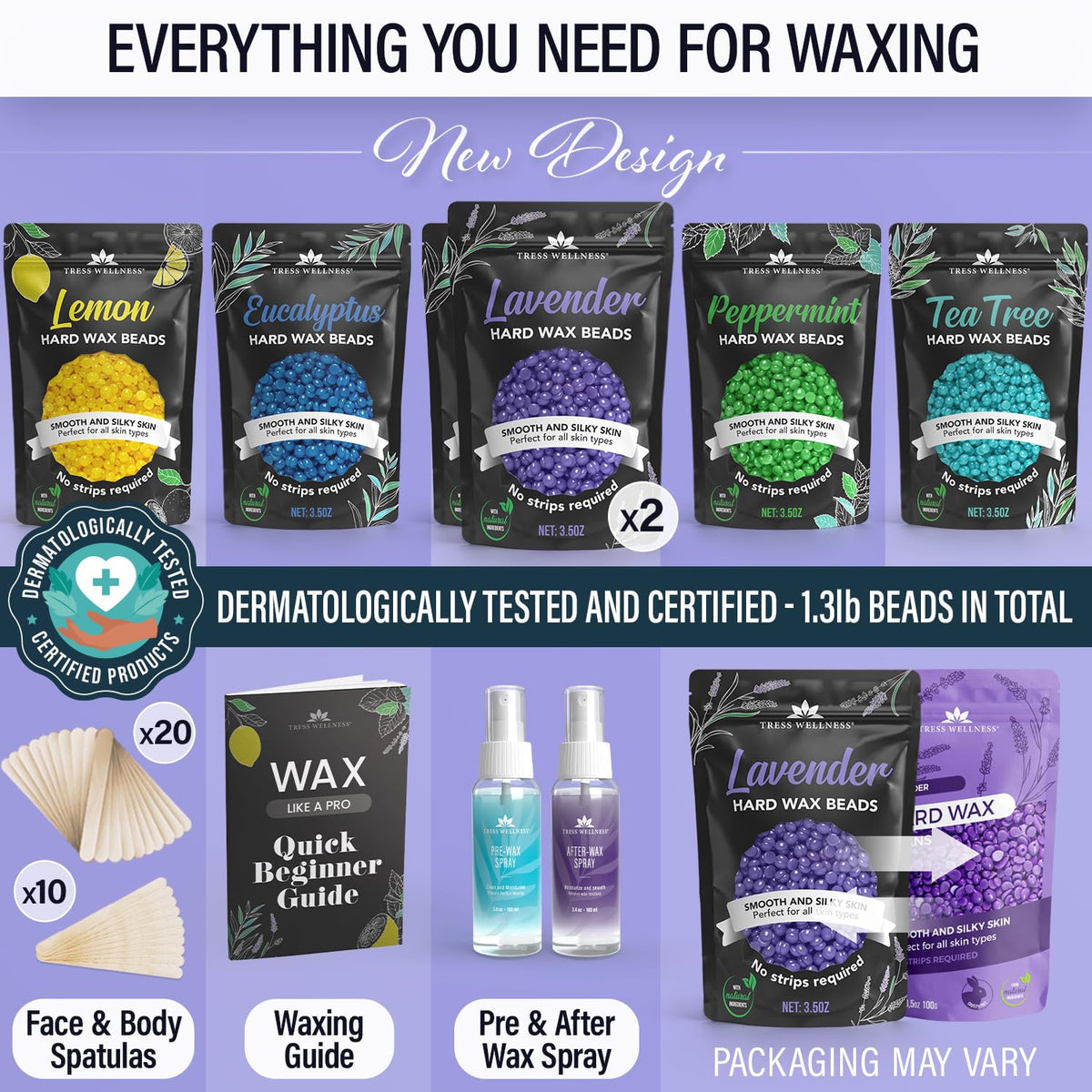 Tress Wellness close-up of wax beads highlighting natural ingredients