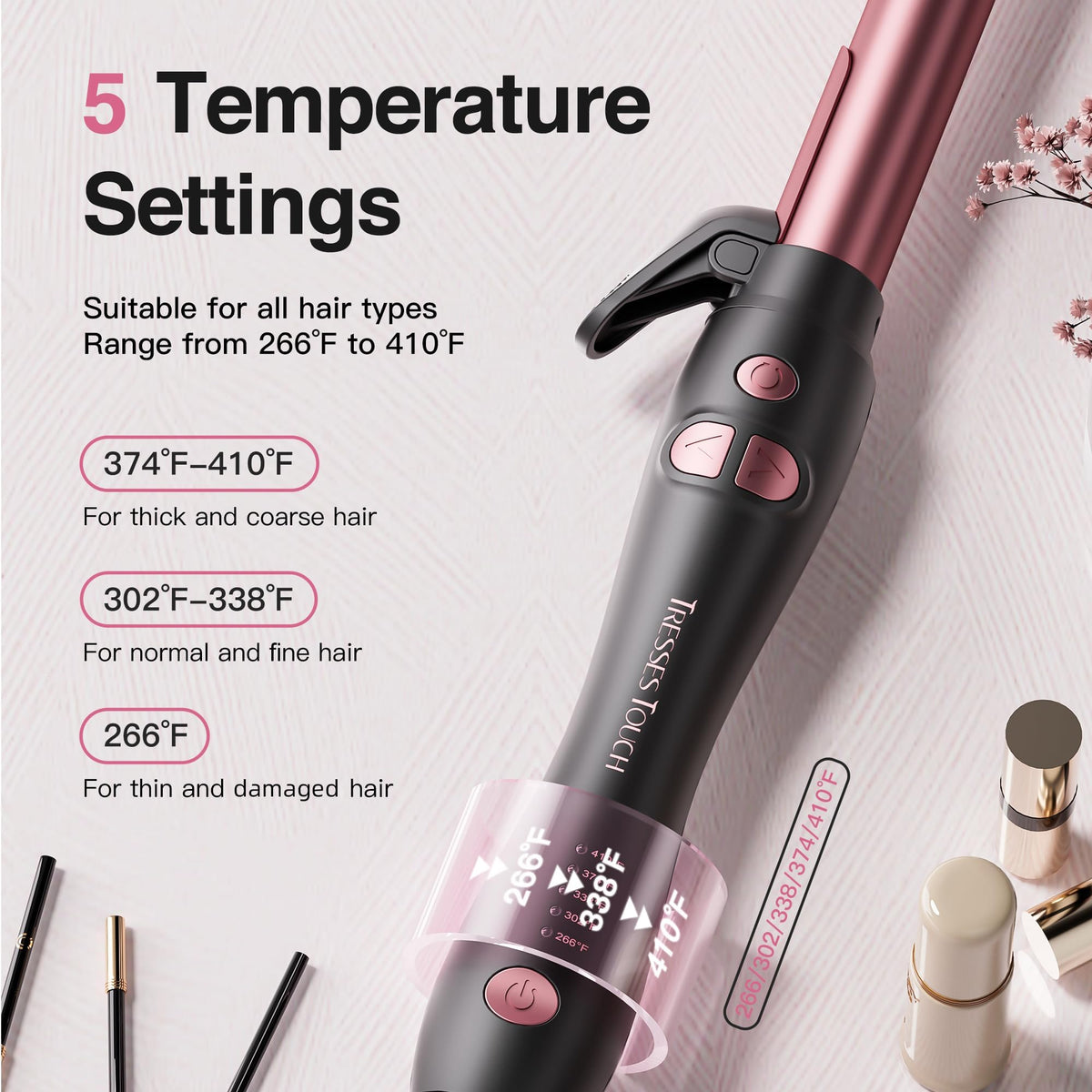 Tresses Touch glossy wave texture after styling for smooth finish