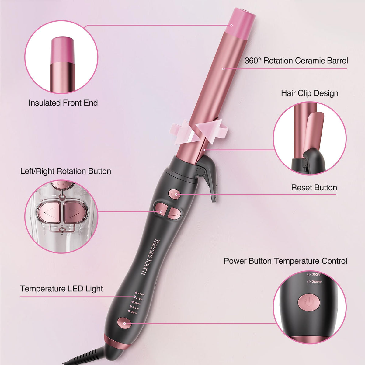Tresses Touch travel setup highlighting dual voltage worldwide use