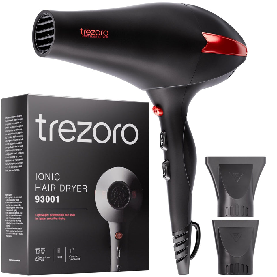 TREZORO front view showing controls and ergonomic handle for easy styling
