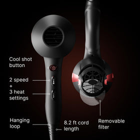TREZORO wide concentrator for gentle, volumizing airflow and texture