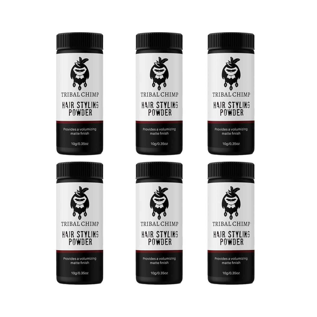 Tribal Chimp front packaging showing six matte bottles and clear branding for quick identification