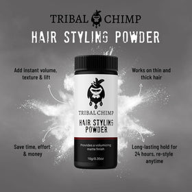 Tribal Chimp close-up powder texture revealing fine granules for instant volume