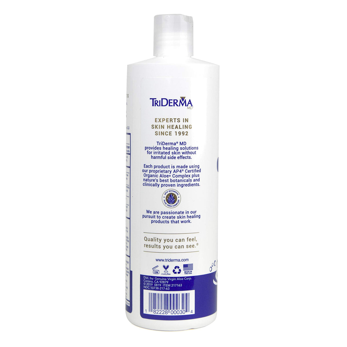 TriDerma pump dispense creating lather for easier flake removal
