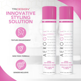 TRIDESIGN aerogel back label emphasizing ingredients and directions for informed use and safety