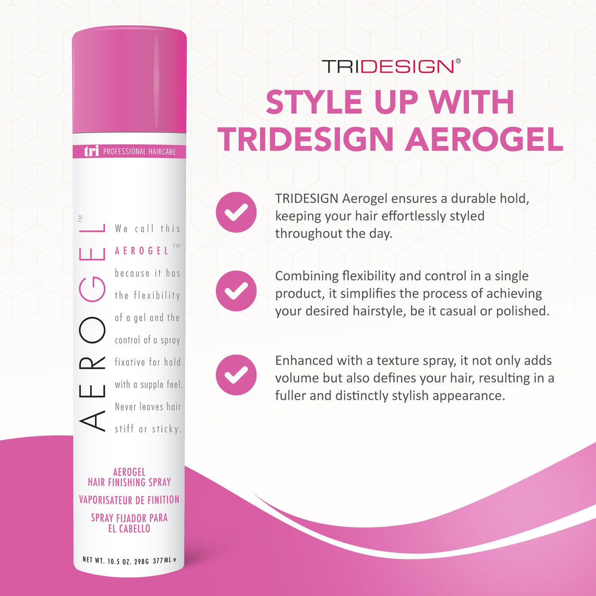 TRIDESIGN aerogel nozzle close-up for precise spray control and even coverage