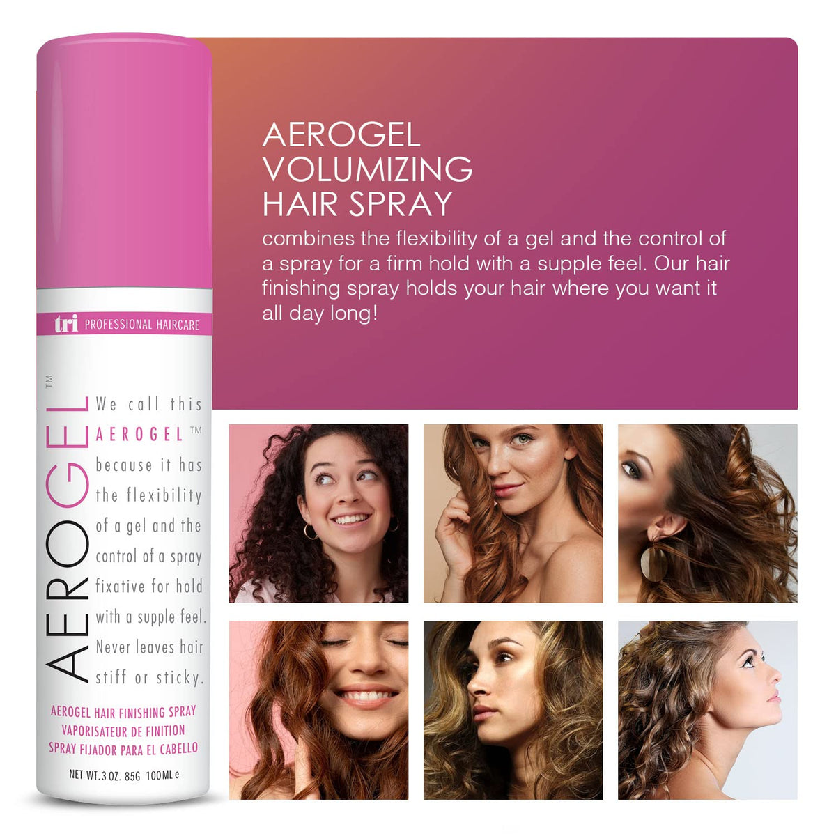 TRIDESIGN fine mist spray texture demonstrating even application for volume