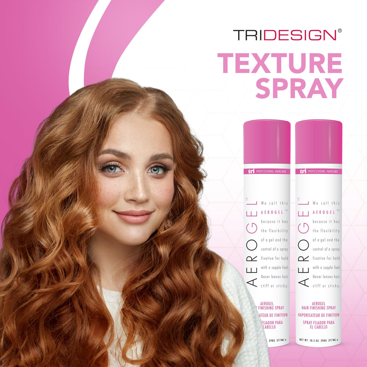 TRIDESIGN aerogel fine mist texture visible to show lightweight coverage and even distribution