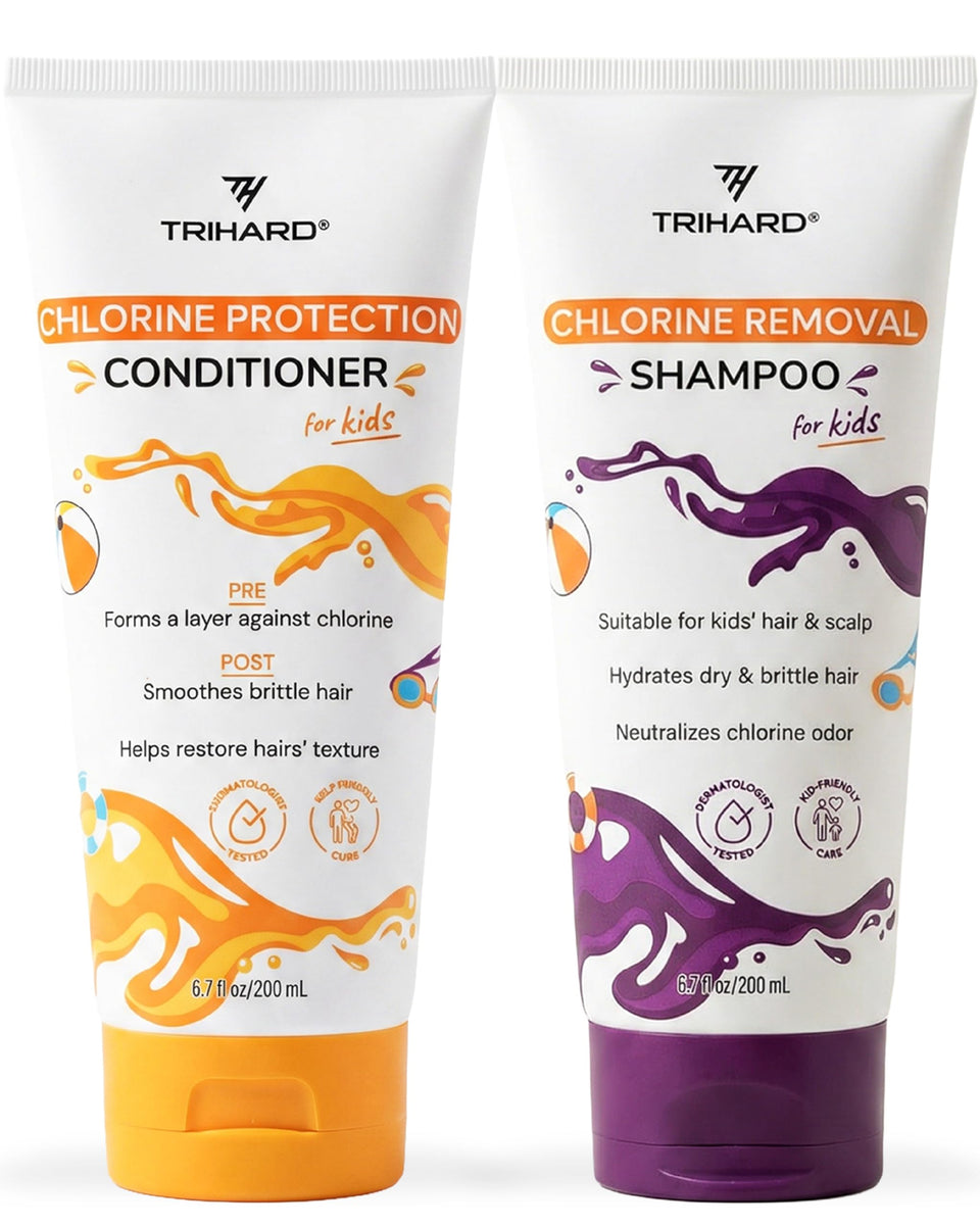 TRIHARD front packaging image showing kids set protecting hair