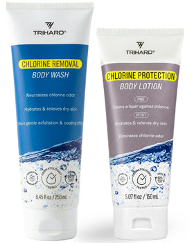 TRIHARD front packaging showing both lotion and body wash protecting skin