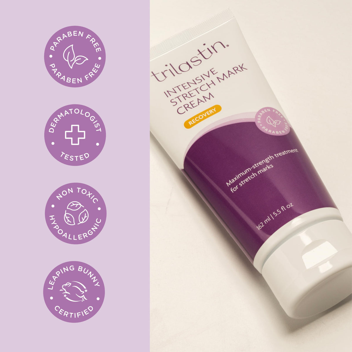 TriLASTIN close-up of cream texture highlighting smooth moisturizing action