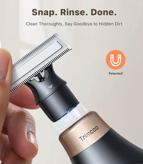 Trimcoo connected to USB‑C cable indicating fast recharge convenience