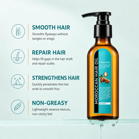 TRIMYFITER oil applied to hair ends to reduce frizz and restore shine