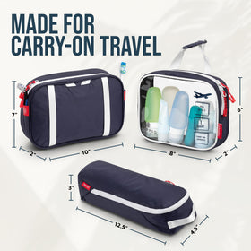 TRIPPED hanging kit in bathroom on towel rack for hands-free grooming benefit