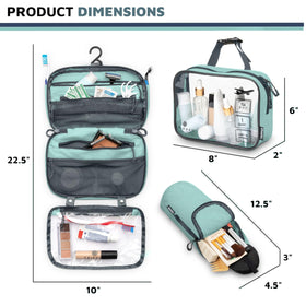TRIPPED Travel Gear hanging in bathroom showing hands-free access and convenience