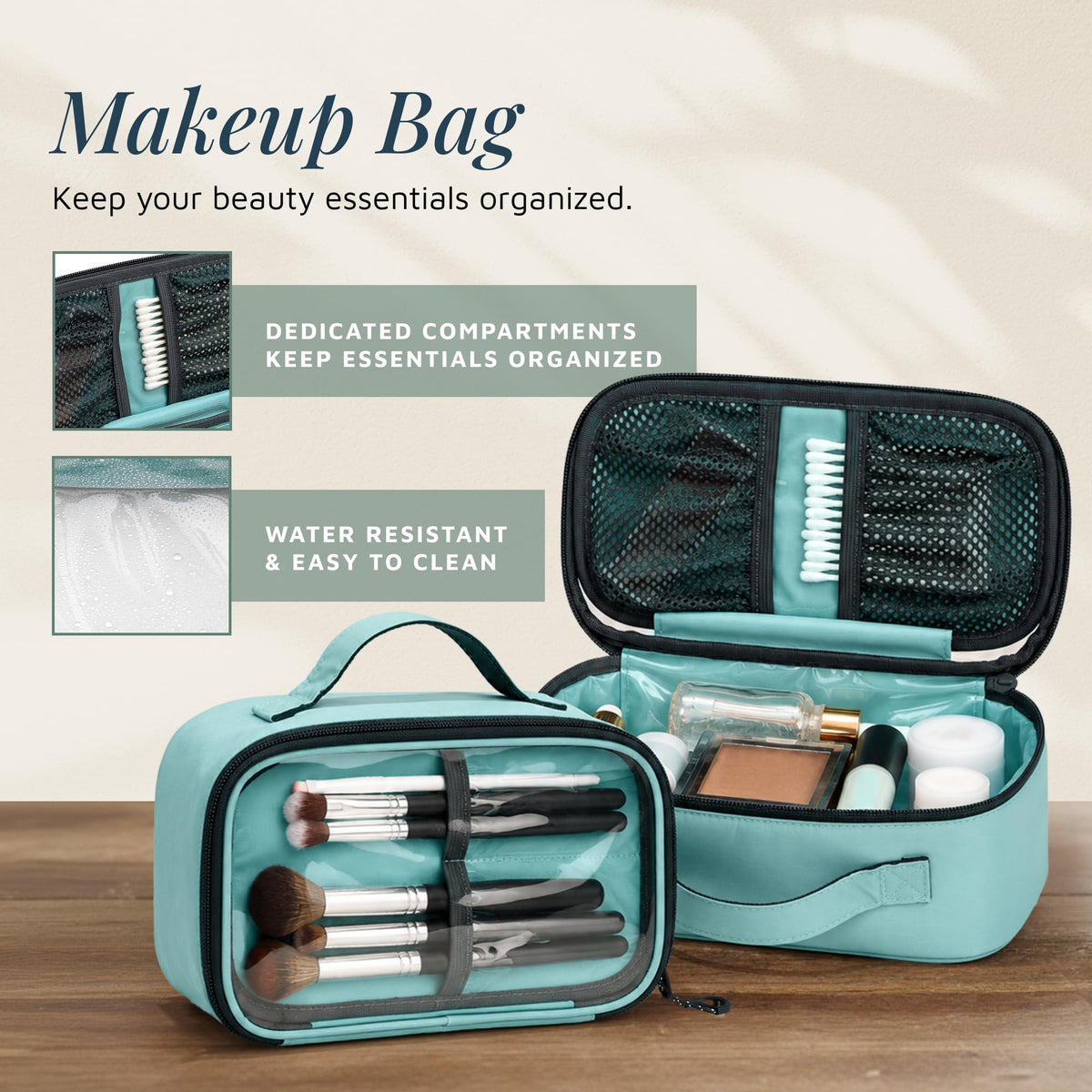 TRIPPED three-piece set stacked neatly showing compact nesting convenience