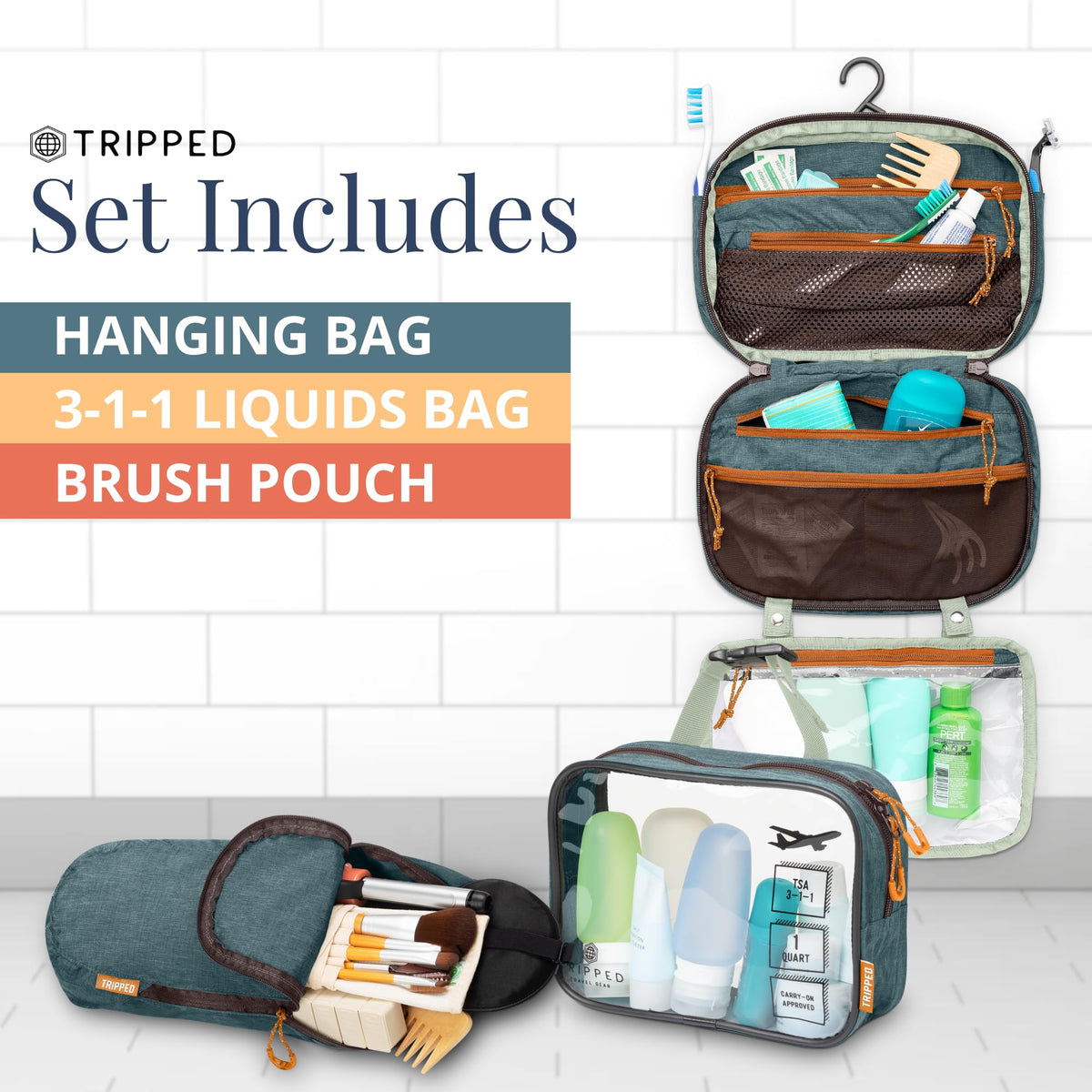 TRIPPED kit packed in suitcase showing organized travel packing benefit