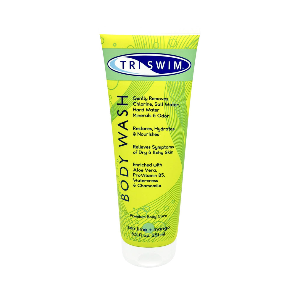 TRISWIM front packaging 8.5 oz showing bottle and label benefits